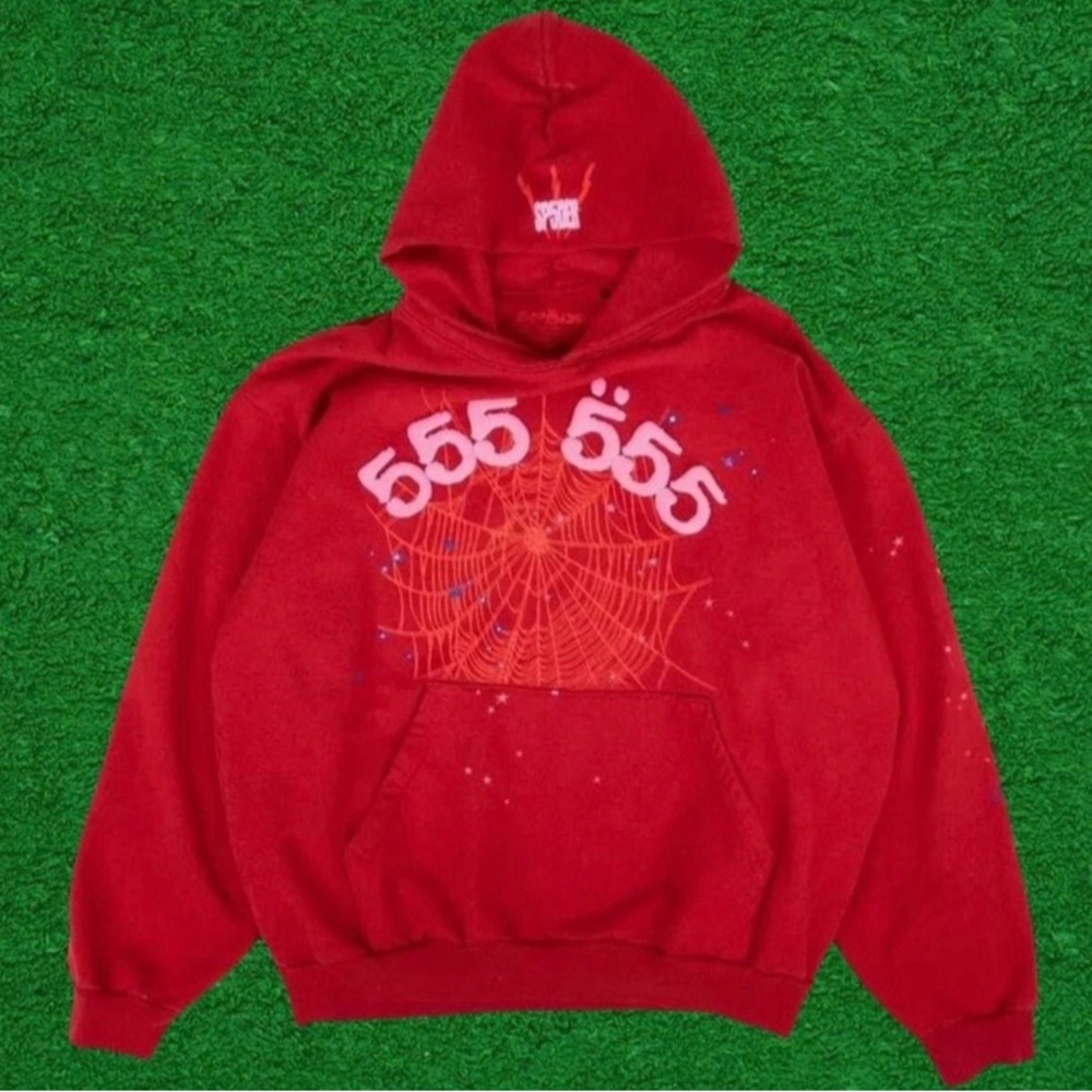 Sp5der Worldwide Red Angel Number 555 Hoodie Sweater Spyder New Size Mens Medium